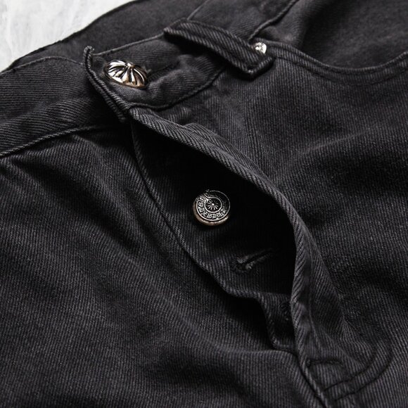 Chrome Heart Leather Patch Jeans - Picture 11 of 11